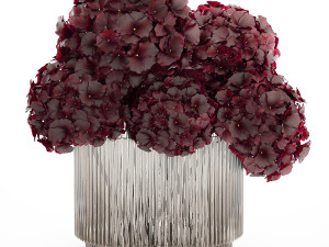 Small minimalist flower bouquet hydrangea vase 358 3Dモデル