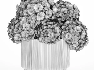 Small minimalist flower bouquet hydrangea vase 358 3D Model