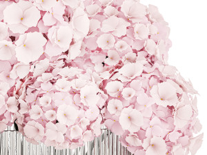 Small bouquet of pink flowers hydrangea modern vase 360 Modello 3D