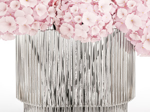 Small bouquet of pink flowers hydrangea modern vase 360 Modello 3D