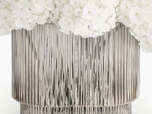 Small bouquet of white hydrangea flowers in a glass vase 362 Modelo 3D
