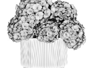 Small bouquet of white hydrangea flowers in a glass vase 362 Modelo 3D