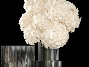 Solemn bouquet of white hydrangea flowers in a vase 367 3D Model