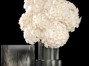 Buket bunga hydrangea putih dalam vas 367 Model 3D