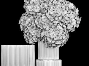 Solemn bouquet of white hydrangea flowers in a vase 367 3D Model