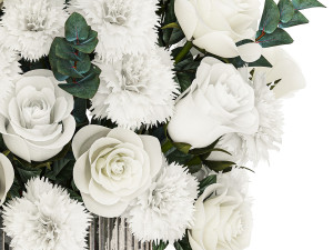 Solemn bouquet of white flowers roses carnation eucalyptus 368 3D Model