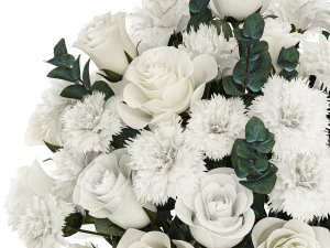 Solemn bouquet of white flowers roses carnation eucalyptus 368 3D Model