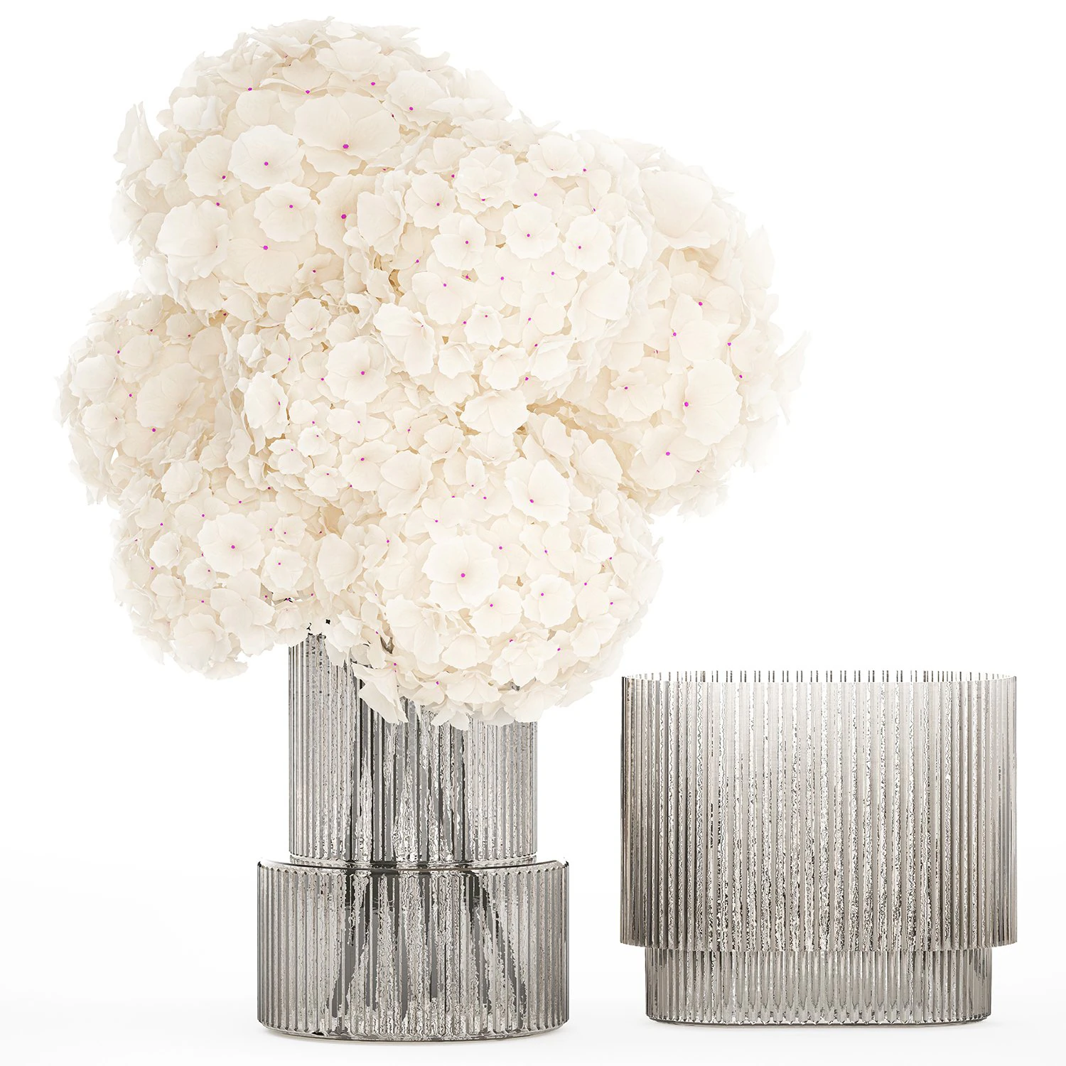 Solemn bouquet of white flowers in a vase with hydrangea 369 3D Model .c4d .max .obj .3ds .fbx .stl .blend 