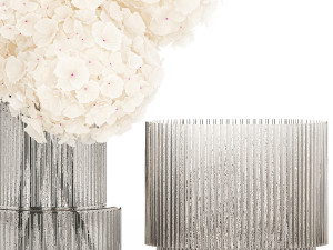 Solemn bouquet of white flowers in a vase with hydrangea 369 3D Модель