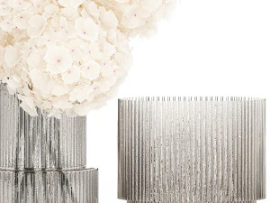 Solemn bouquet of white flowers in a vase with hydrangea 369 3D Model