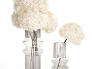 Solemn bouquet of white flowers in a vase with hydrangea 370 Modèle 3D