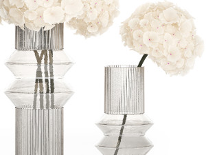 Solemn bouquet of white flowers in a vase with hydrangea 370 Modèle 3D