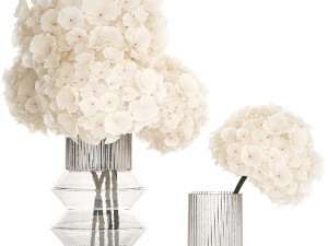 Solemn bouquet of white flowers in a vase with hydrangea 370 Modèle 3D