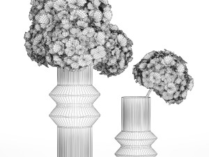Solemn bouquet of white flowers in a vase with hydrangea 370 Modèle 3D