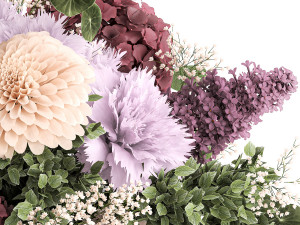 Small Bouquet Of Flowers Hydrangea Lilac Dahlia 371 3Dモデル