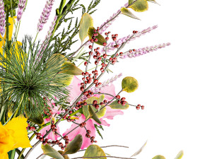 Bouquet of flowers thistle branches iris lavender barberry 376 3D Model