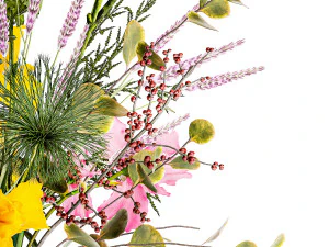 Bouquet of flowers thistle branches iris lavender barberry 376 3D Model