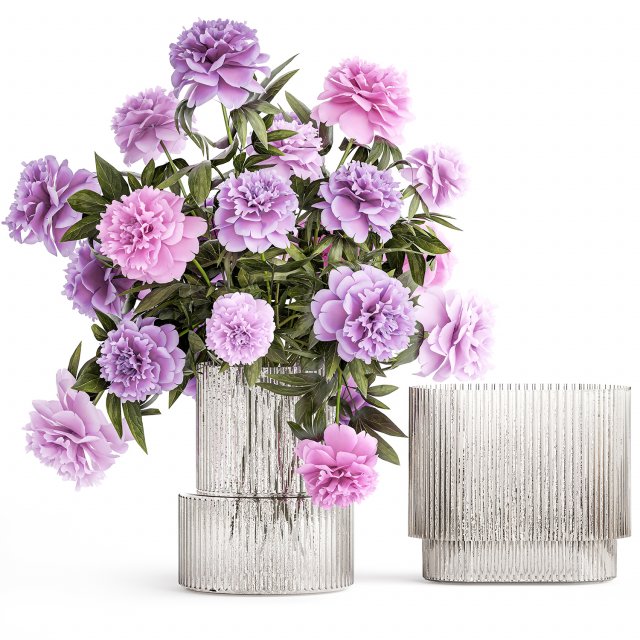 Beautiful bouquet of purple Paeonia peony flowers 380 Modelo 3D .c4d .max .obj .3ds .fbx .stl .blend 