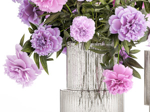 Beautiful bouquet of purple Paeonia peony flowers 380 Modelo 3D