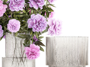 Beautiful bouquet of purple Paeonia peony flowers 380 Modelo 3D