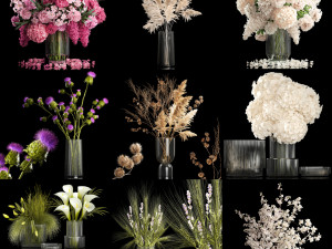 Collection of flower bouquets set of 31 pieces Modelo 3D