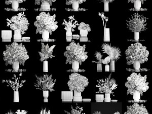 Collection of flower bouquets set of 31 pieces Modelo 3D