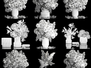Collection of flower bouquets set of 31 pieces Modelo 3D