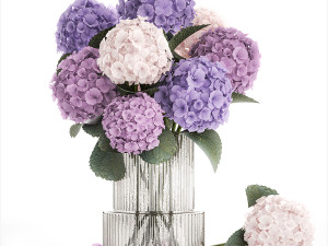 Collection of flower bouquets and vase set of 41 pieces 3D Модель