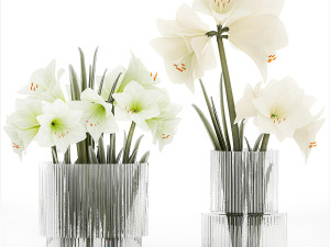 Collection of flower bouquets and vase set of 41 pieces 3D Модель