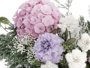 Realistic bouquet in a vase hydrangea lilac peony 382 3D Model