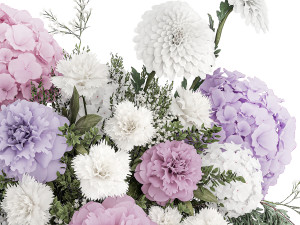 Realistic bouquet in a vase hydrangea lilac peony 382 3D 모델