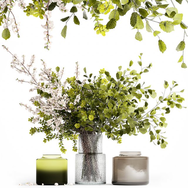 Bouquet of branches with leaves sakura flowers cherry 384 Modelo 3D .c4d .max .obj .3ds .fbx .stl .blend 