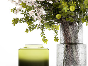 Bouquet of branches with leaves sakura flowers cherry 384 Modelo 3D