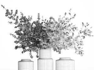 Bouquet of branches with leaves sakura flowers cherry 384 Modelo 3D