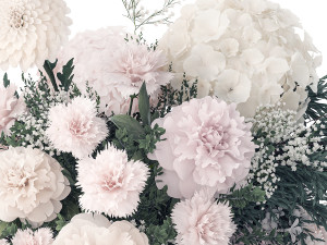 Pink bouquet hydrangea Peonies Lilac chrysanthemum 391 Model 3D