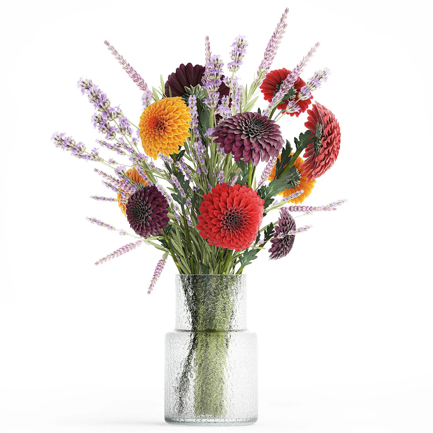 Bouquet di fiori di campo crisantemo Lavanda in vaso 396 Modello 3D .c4d .max .obj .3ds .fbx .stl .blend 