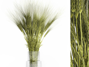 Bouquet of wildflowers from green ears of wheat 397 3D मॉडल