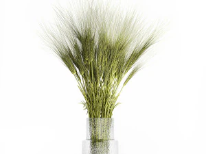 Bouquet of wildflowers from green ears of wheat 397 3D Model