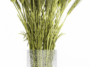 Bouquet of wildflowers from green ears of wheat 397 Modelo 3D