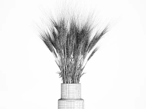 Bouquet of wildflowers from green ears of wheat 397 3D Model