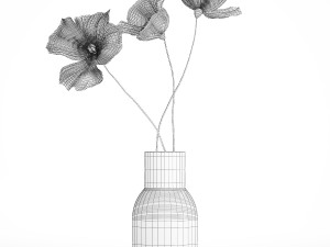 Small Bouquet Of Wildflowers Poppy In A Vase 406 Modelo 3D