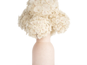 Small bouquet of white flowers in a pink hydrangea vase 407 Model 3D