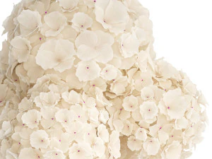 Small bouquet of white flowers in a pink hydrangea vase 407 3D Model