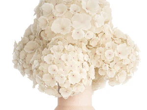 Small bouquet of white flowers in a pink hydrangea vase 407 3D Model