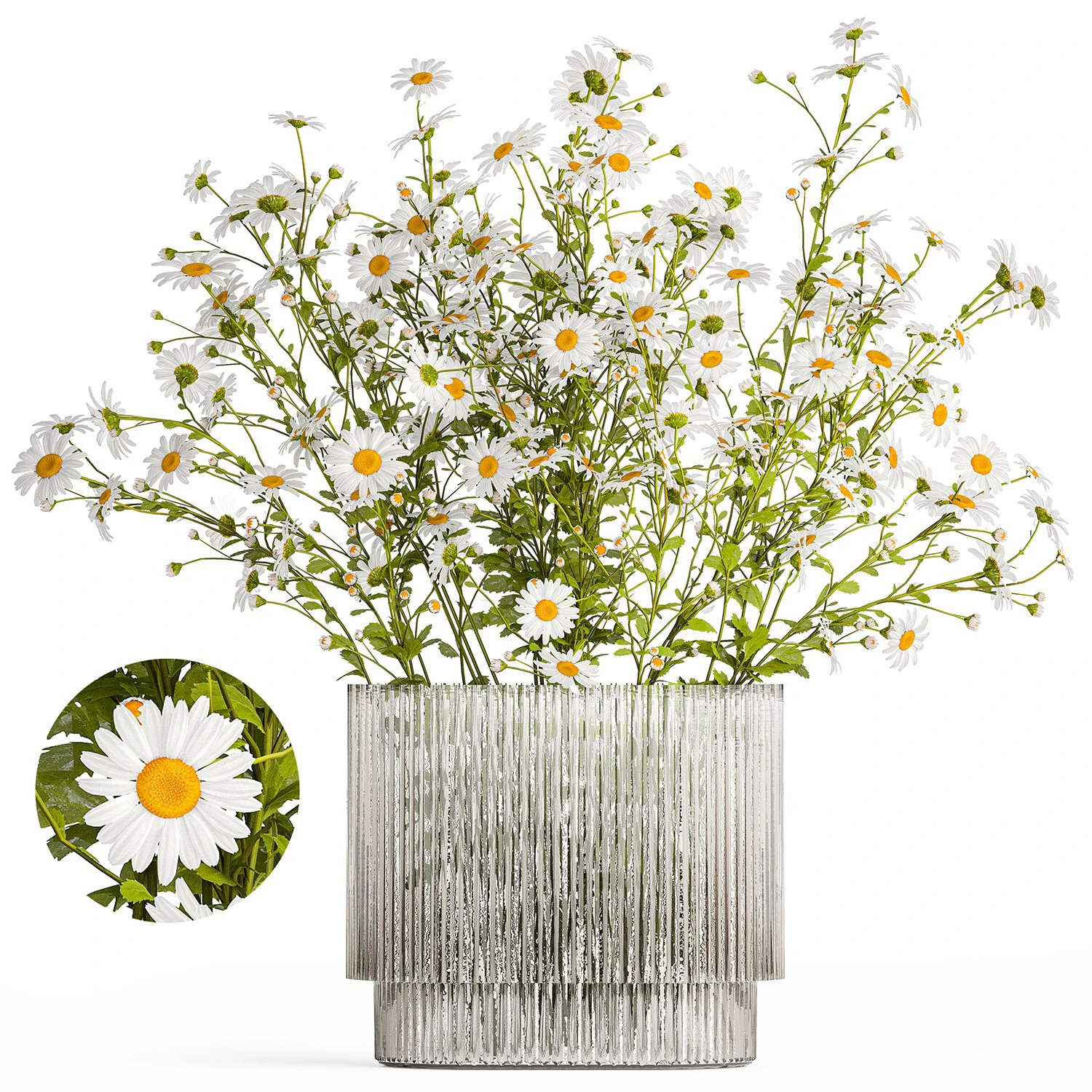 Small bouquet of wildflowers daisies chamomile 411 3D Model .c4d .max .obj .3ds .fbx .stl .blend 
