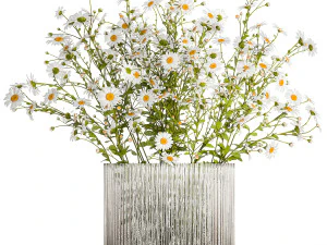 Small bouquet of wildflowers daisies chamomile 411 3D Model