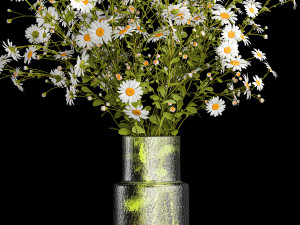 Bouquet of white wildflowers chamomile daisies 412 3D Модель