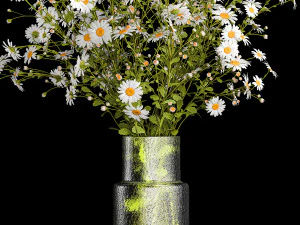 Bouquet of white wildflowers chamomile daisies 412 3D Model