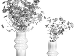 Bouquet Of White Wildflowers Chamomile Daisies 413 3D Model
