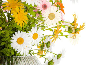 Bouquet of wildflowers chamomile daisies in a vase 415 3D Model